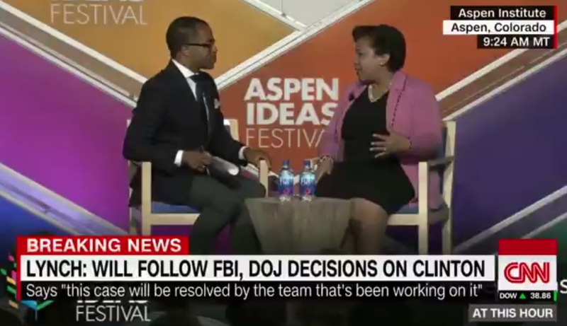 Jonathan Capehart and Attorney General Loretta Lynch at Aspen.